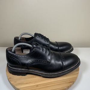 Woolrich‎ Shoes Leather Mens 10 Oxford Leather Black Lace Up Rubber Sole Cap Toe